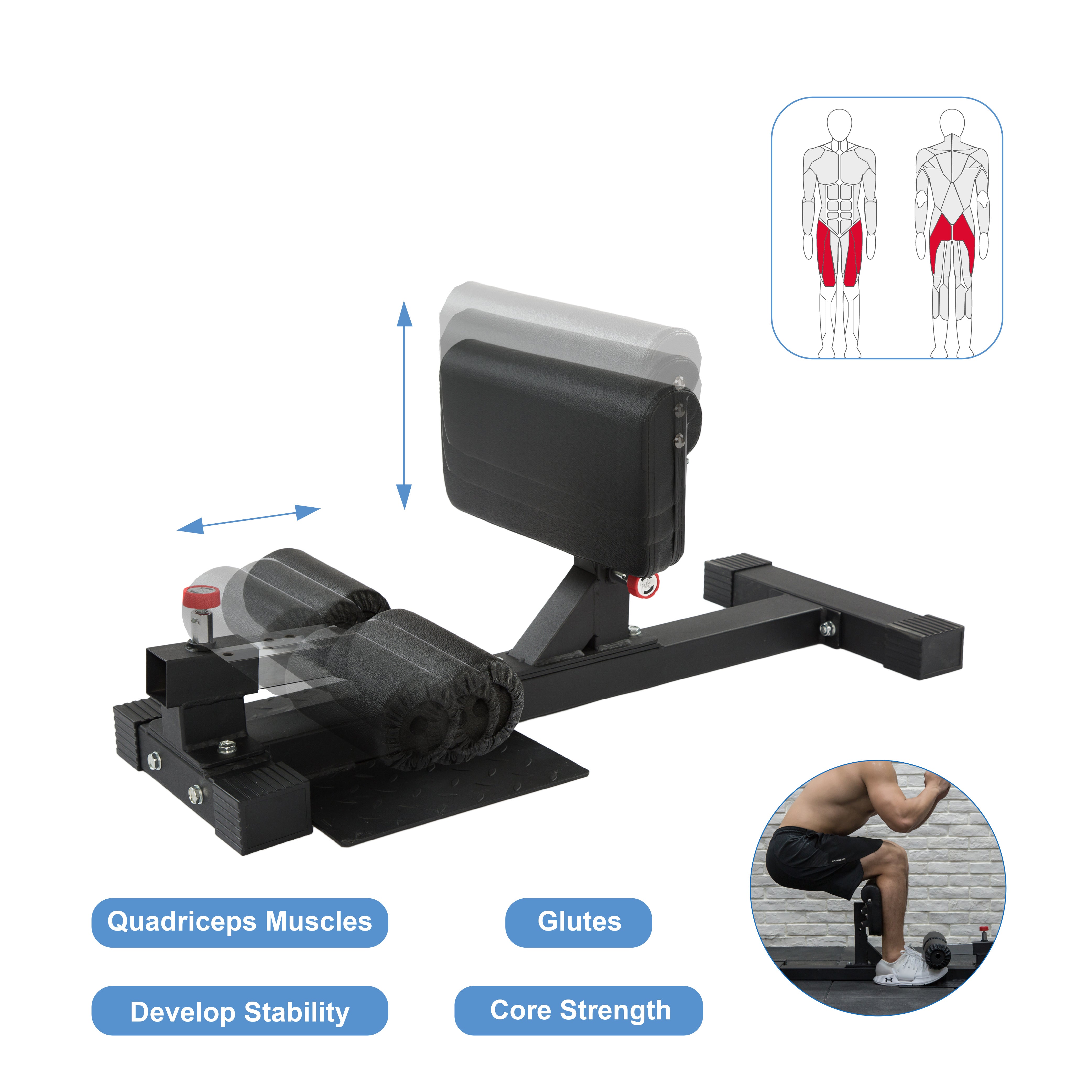 Adjustable Sissy Squat Machine - Oli Joy Sports 