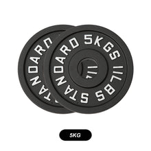 Load image into Gallery viewer, 100kg Black Cast Iron Plates &amp; Barbell Bundle (2.2m bar)
