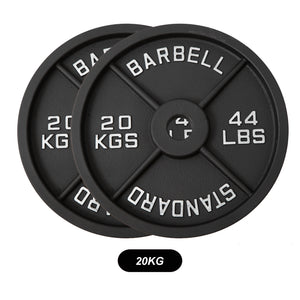 100kg Black Cast Iron Plates & Barbell Bundle (2.2m bar)