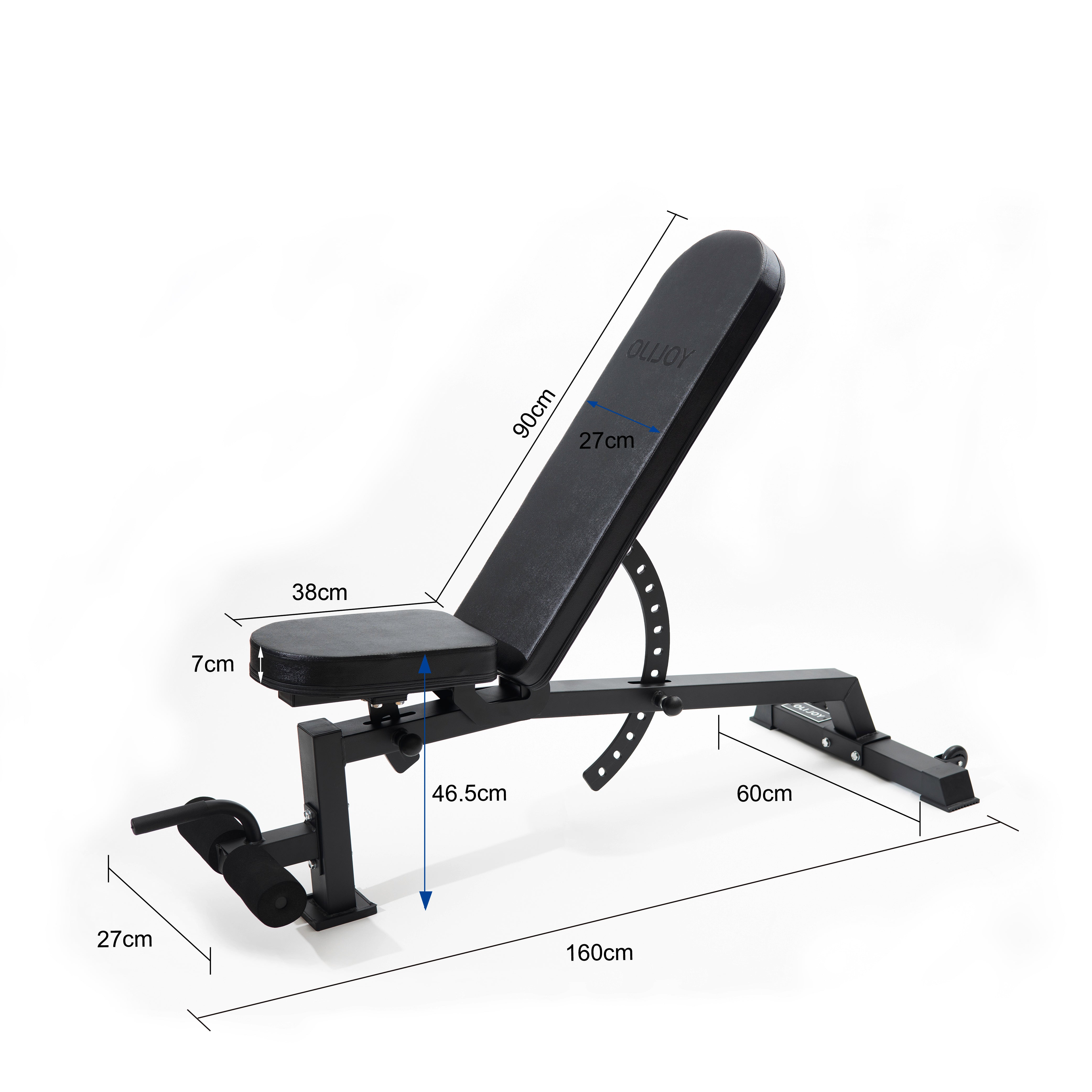 OliJoy Commercial Grade Adjustable Incline / Decline Flat Bench - Oli Joy Sports 