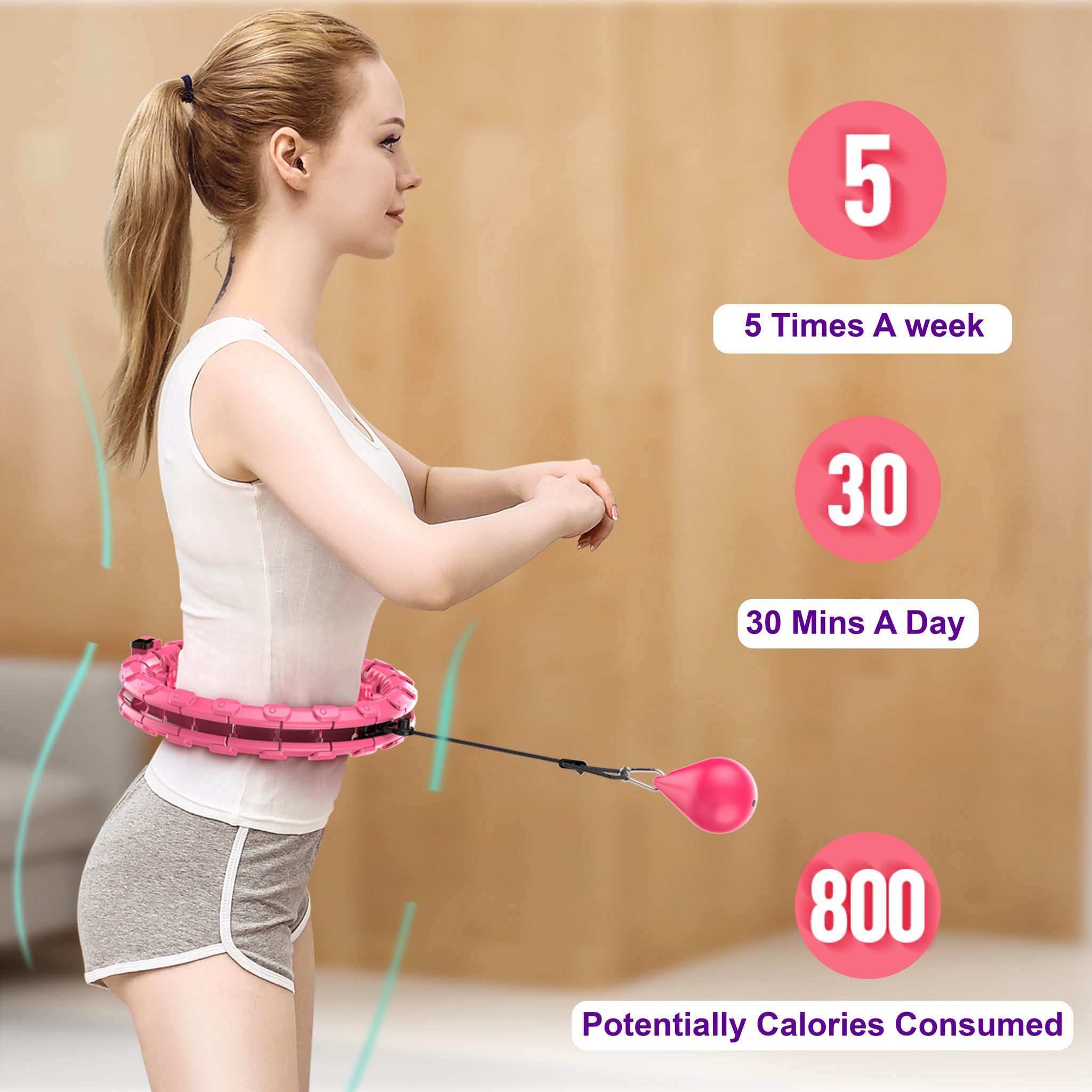 Smart Weighted Hula Hoop Never Fall Hula Hoop - Oli Joy Sports 