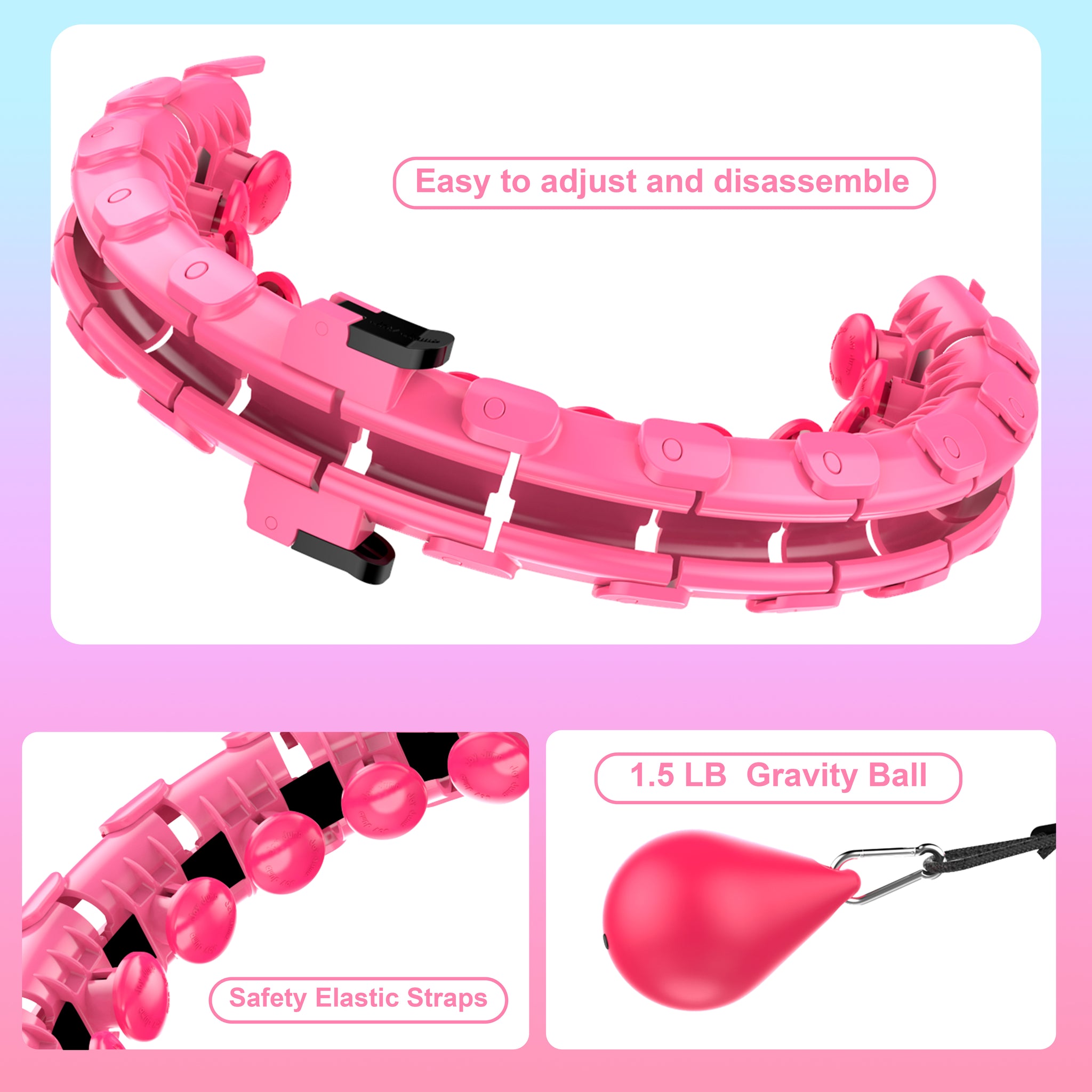 Smart Weighted Hula Hoop Never Fall Hula Hoop - Oli Joy Sports 