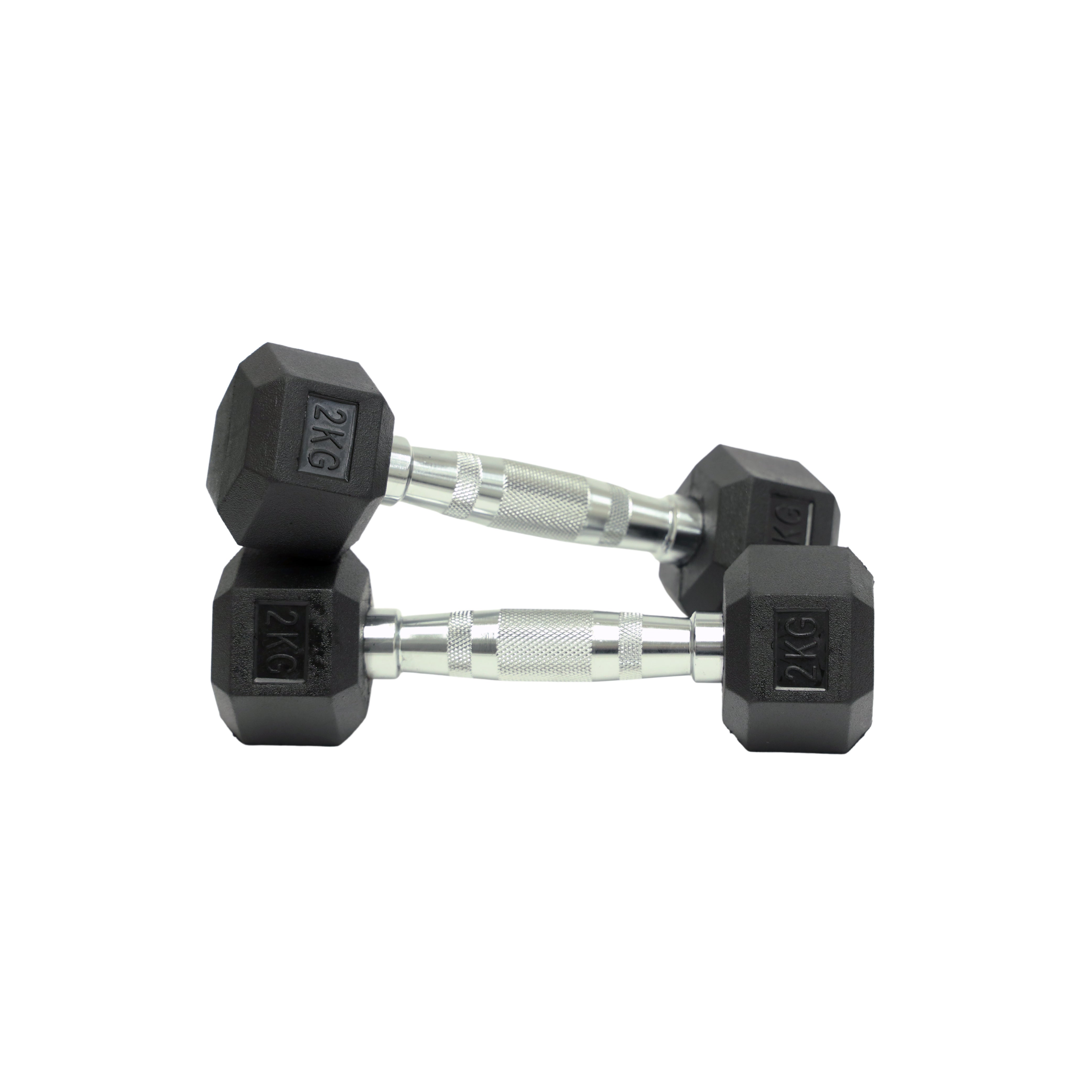 Rubber Hex Dumbbell (1kg-10kg/ 1kg increments) - Oli Joy Sports 