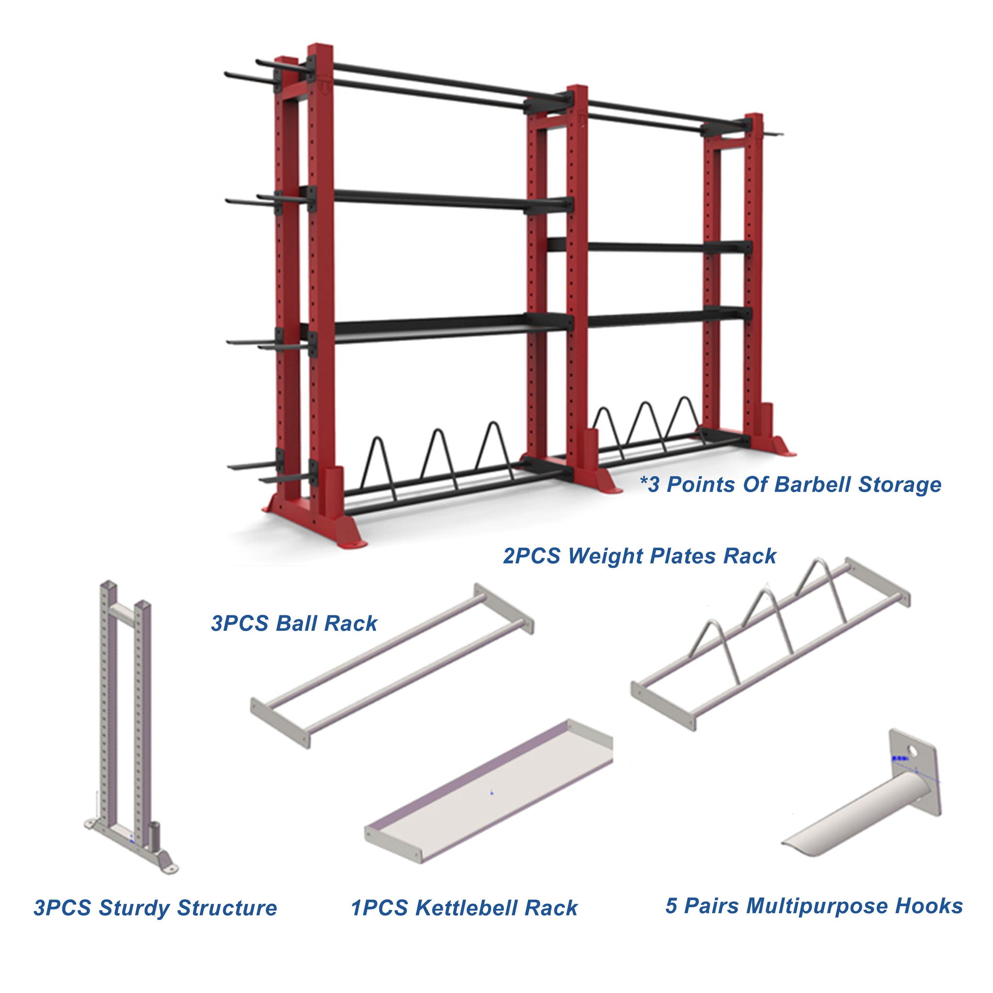 Combo Weights Storage Rack – Multipurpose Organizer – Oli Joy Fitness