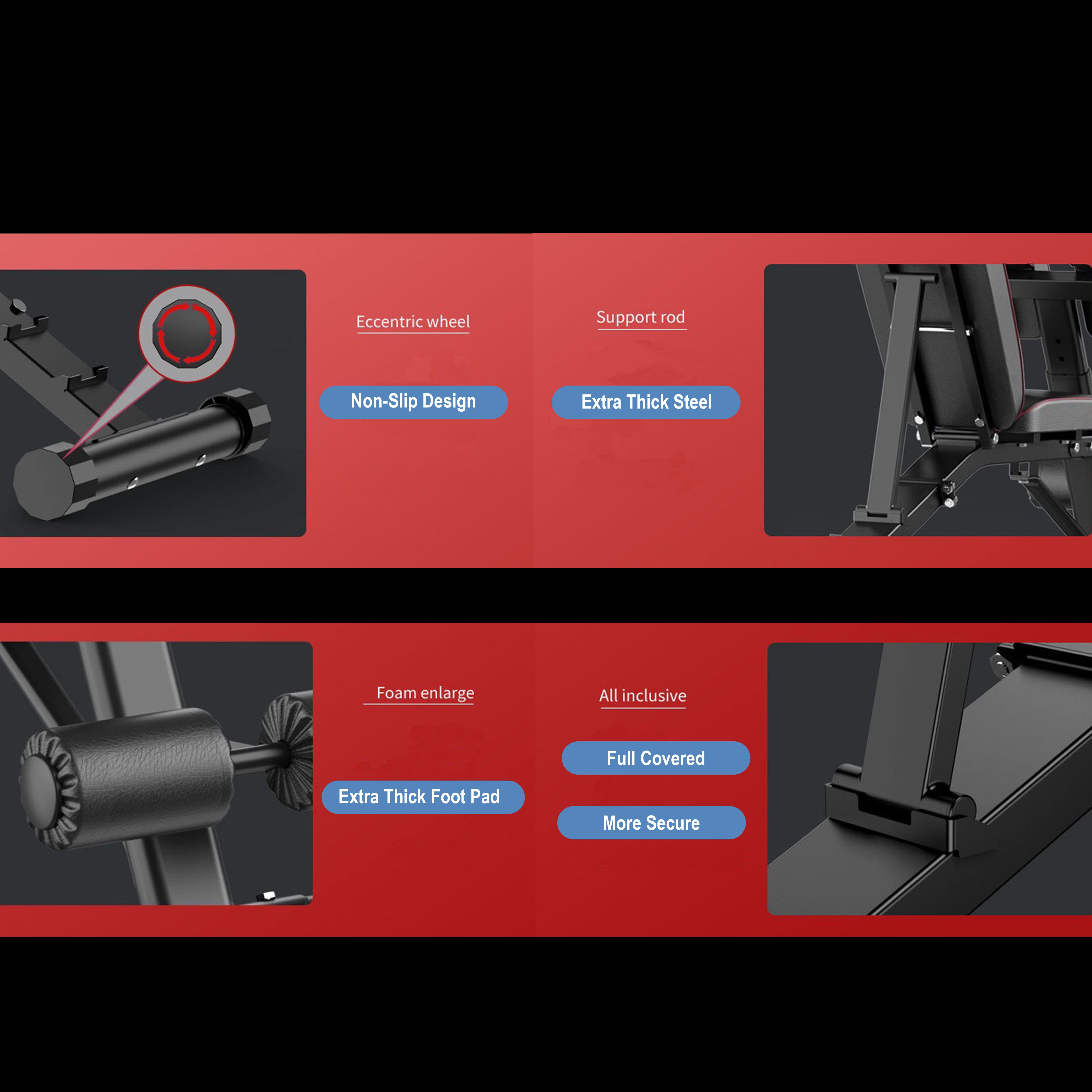 Multifunctional Adjustable Weight Abdominal & Sit Up Bench Back Training Preacher Curl - Oli Joy Sports 