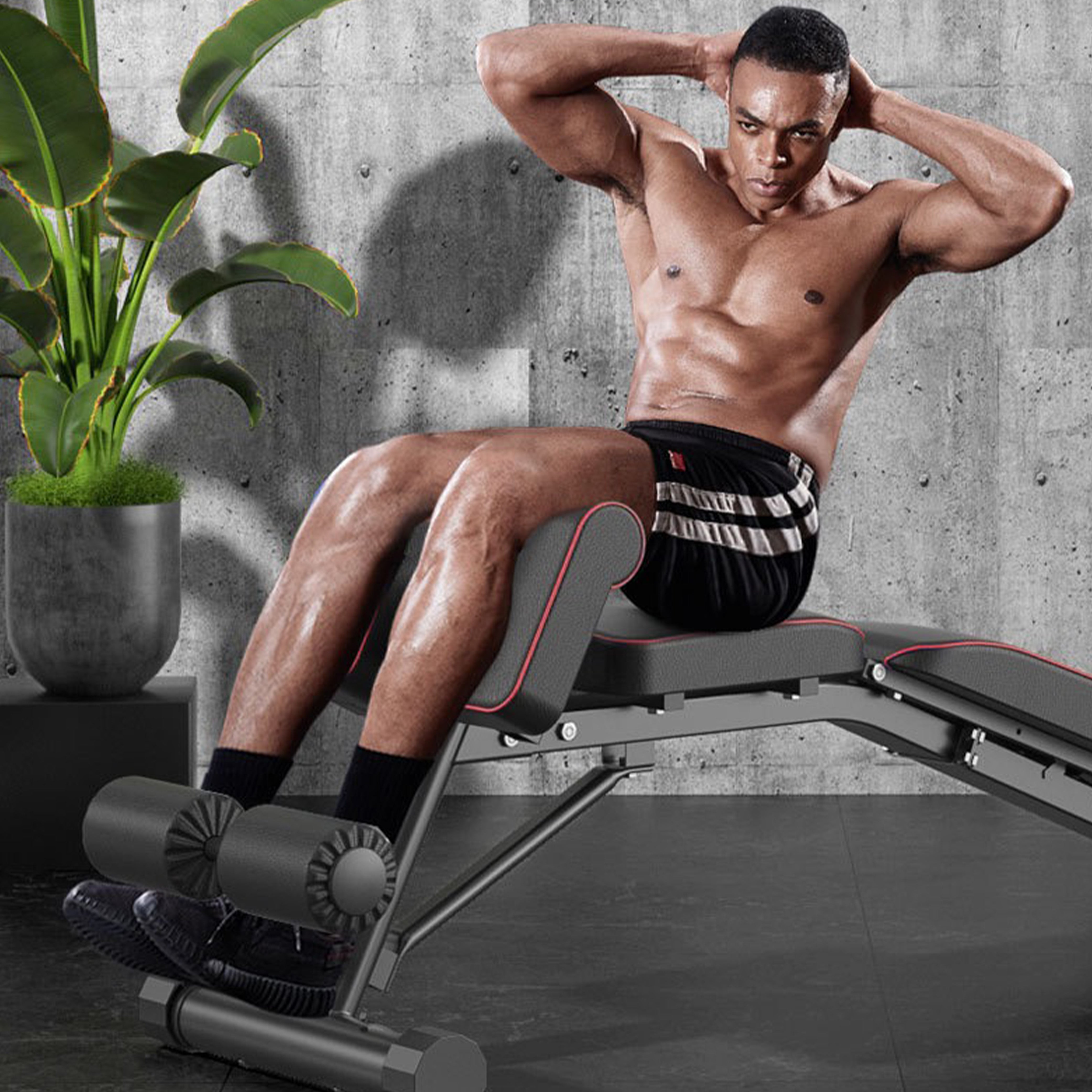 Multifunctional Adjustable Weight Abdominal & Sit Up Bench Back Training Preacher Curl - Oli Joy Sports 