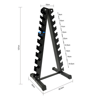 1kg to 10kg Hex Dumbbell & Storage Rack Bundle (10 pairs - 110kg) - Oli Joy Sports 