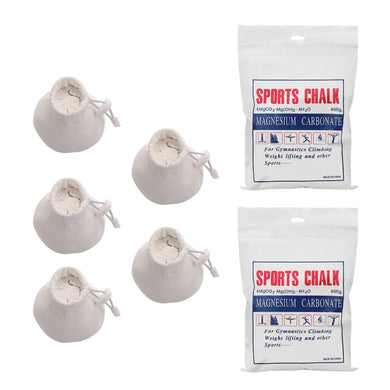 Refillable Chalk Ball Bundle - 5 Refillable Chalk Balls & 2 Chalk Powder Valued Pack - Oli Joy Sports 