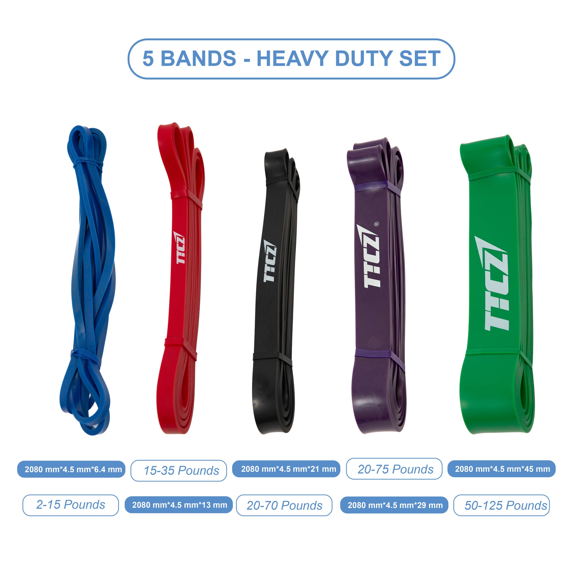 5 Resistance Bands Set - Oli Joy Sports 