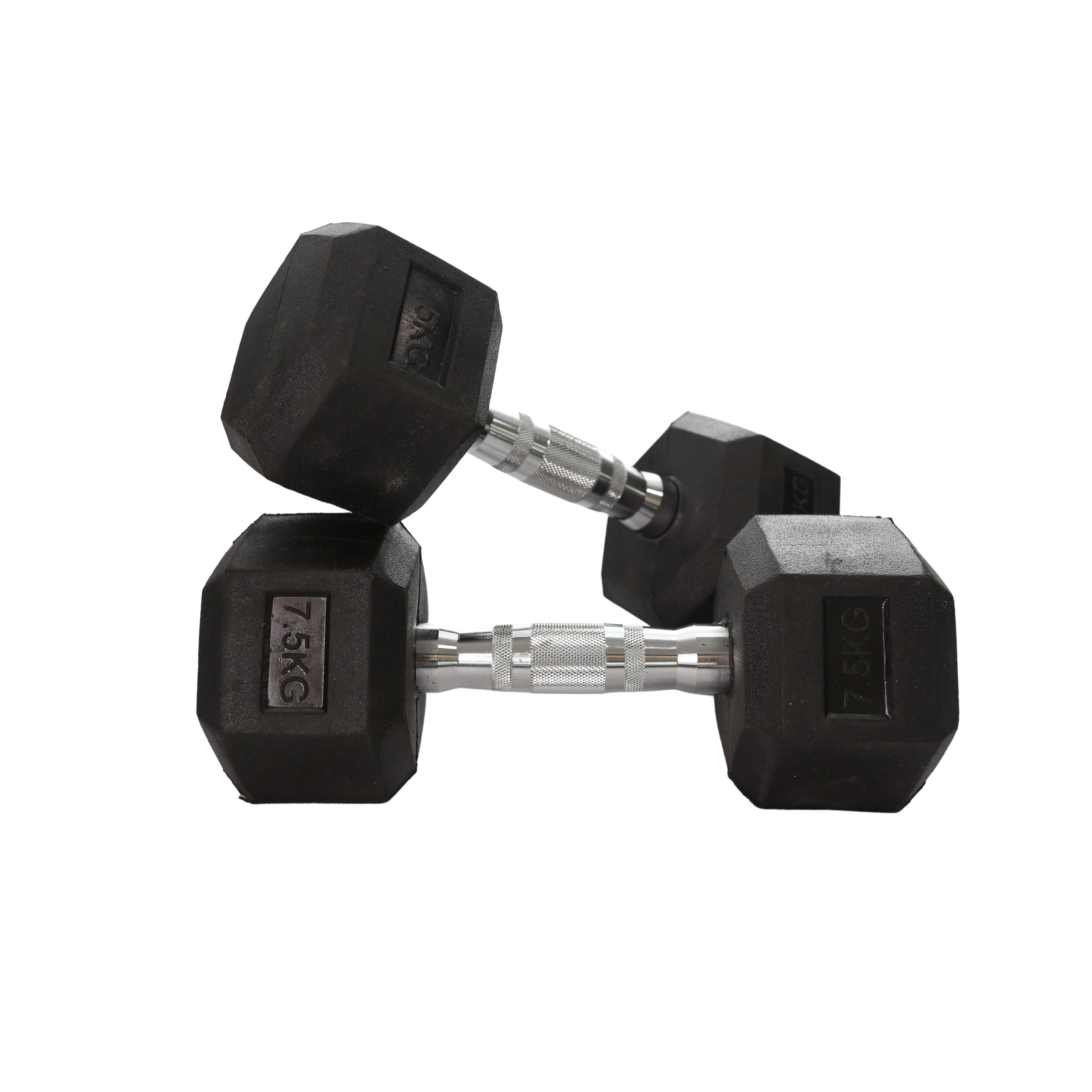 Rubber Hex Dumbbell (2.5kg-50kg/ 2.5kg increments) - Oli Joy Sports 