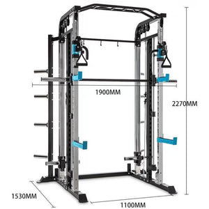 Smith Machine Bundle - 100kg Colour Weight Plates, Barbell & Bench