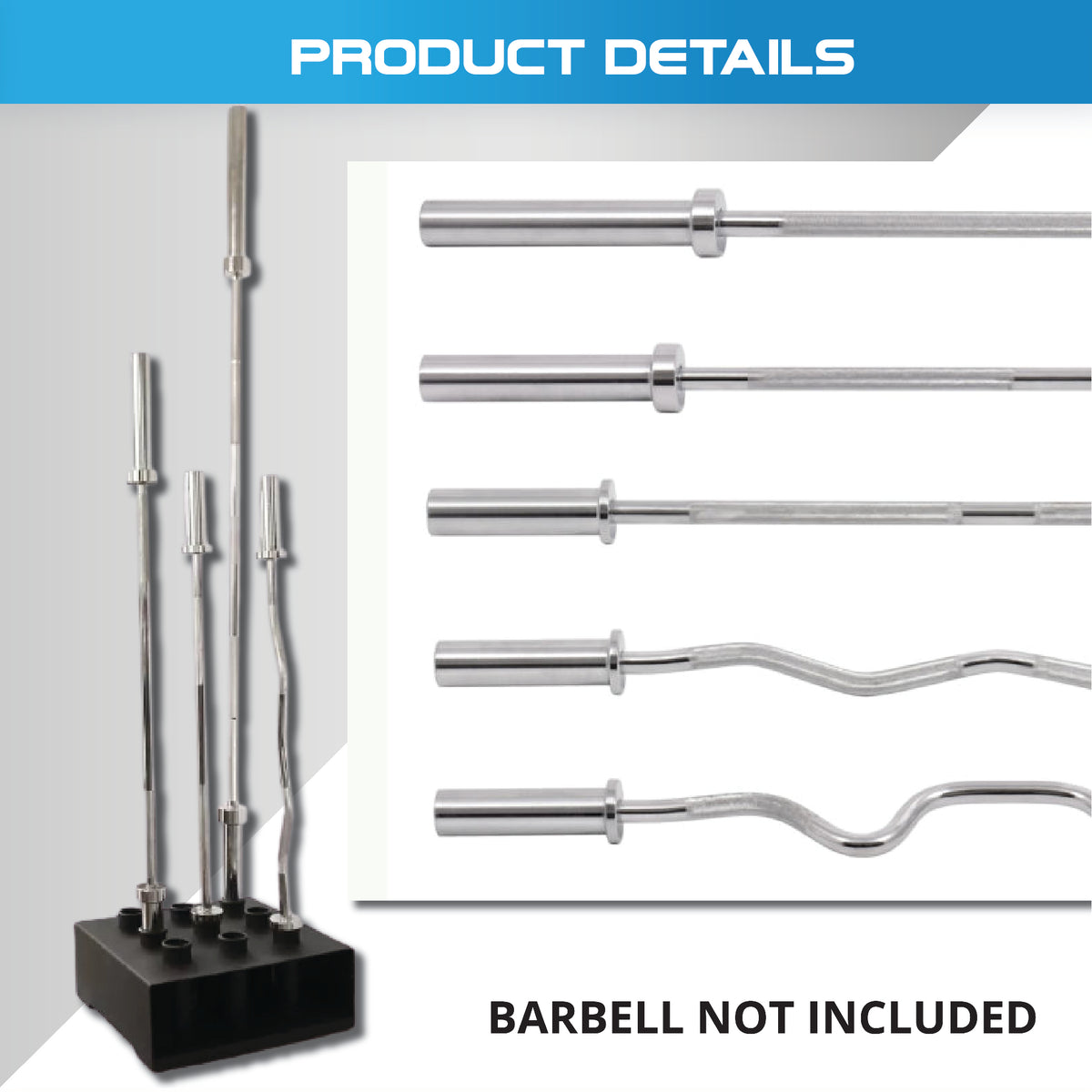 9 Bars Holder Olympic Vertical Barbell Storage Rack
