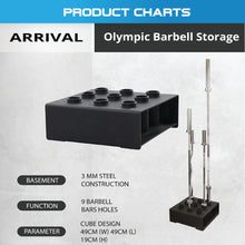 Load image into Gallery viewer, 9 Bars Holder Olympic Vertical Barbell Storage Rack
