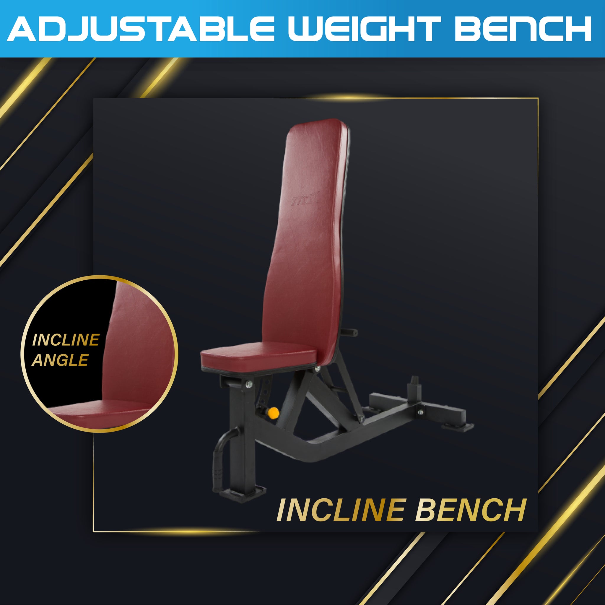 Commercial Adjustable Incline, Decline & Flat Bench - Oli Joy Sports 