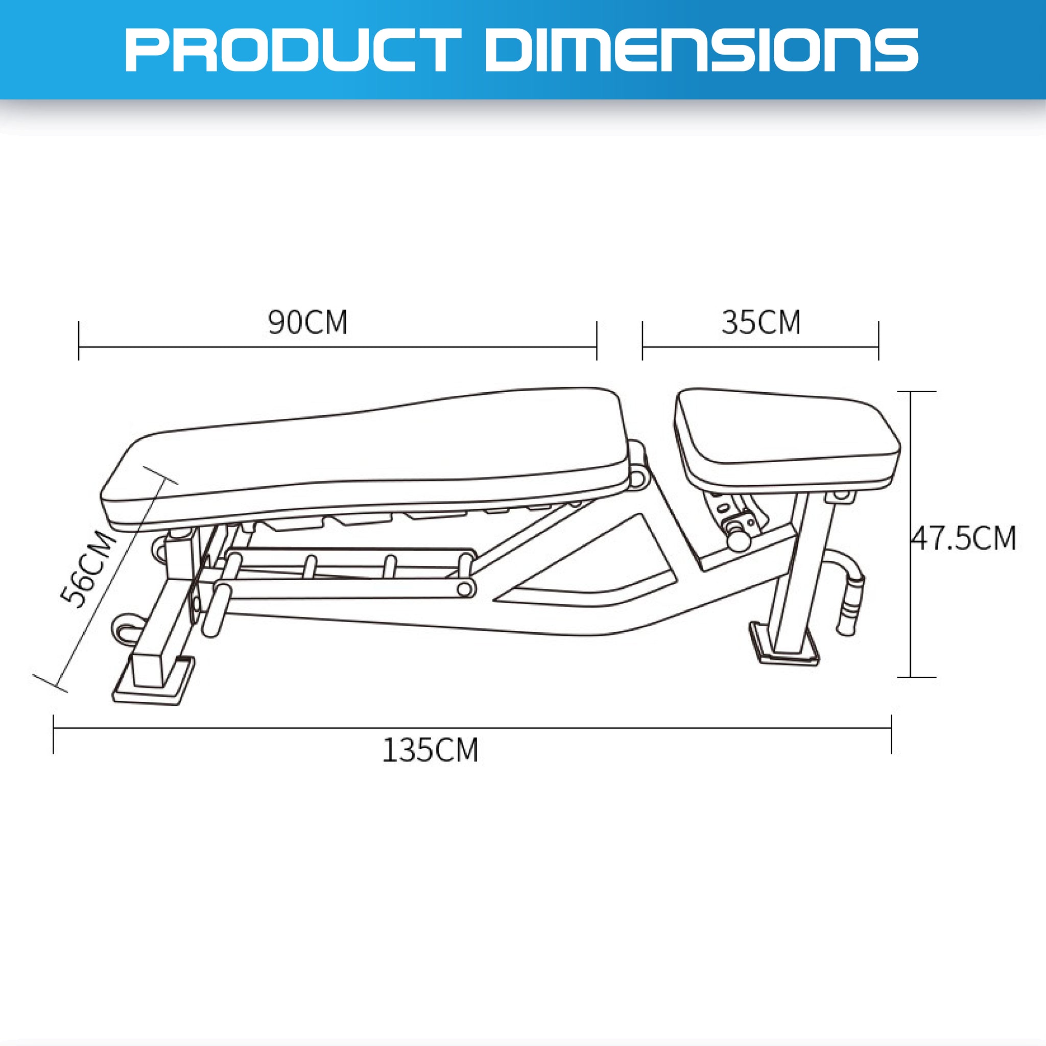 Commercial Adjustable Incline, Decline & Flat Bench - Oli Joy Sports 