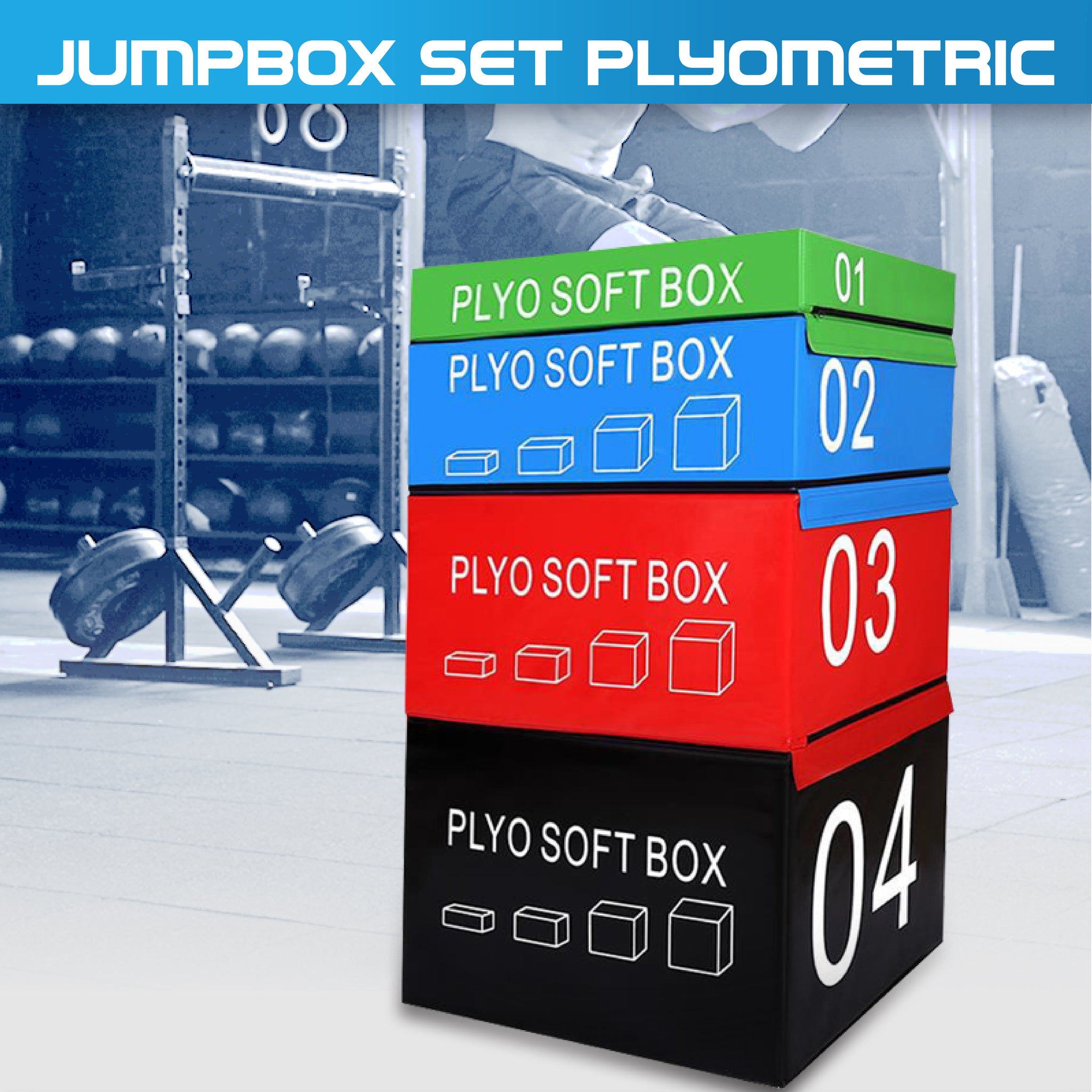 Plyometric Box Soft Foam 4 Sizes Option - Oli Joy Sports 