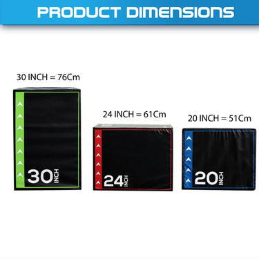3 in 1 Heave Duty Jump Box Plyo 76x 51x 61cm - Oli Joy Sports 