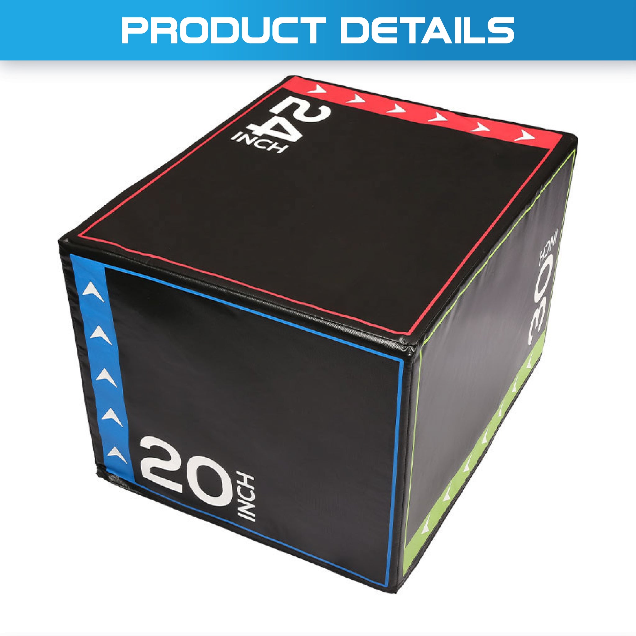 3 in 1 Heave Duty Jump Box Plyo 76x 51x 61cm - Oli Joy Sports 