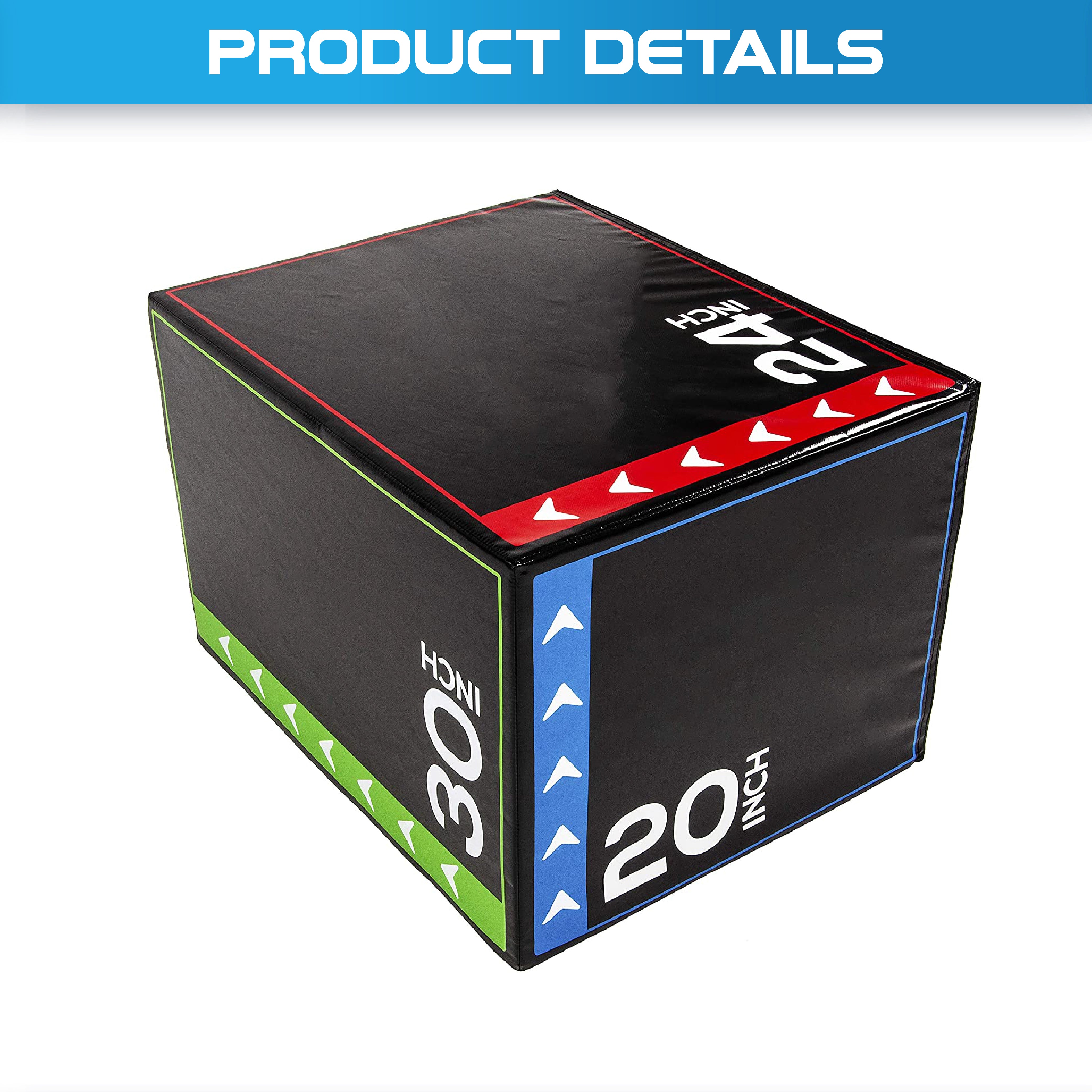 3 in 1 Heave Duty Jump Box Plyo 76x 51x 61cm - Oli Joy Sports 