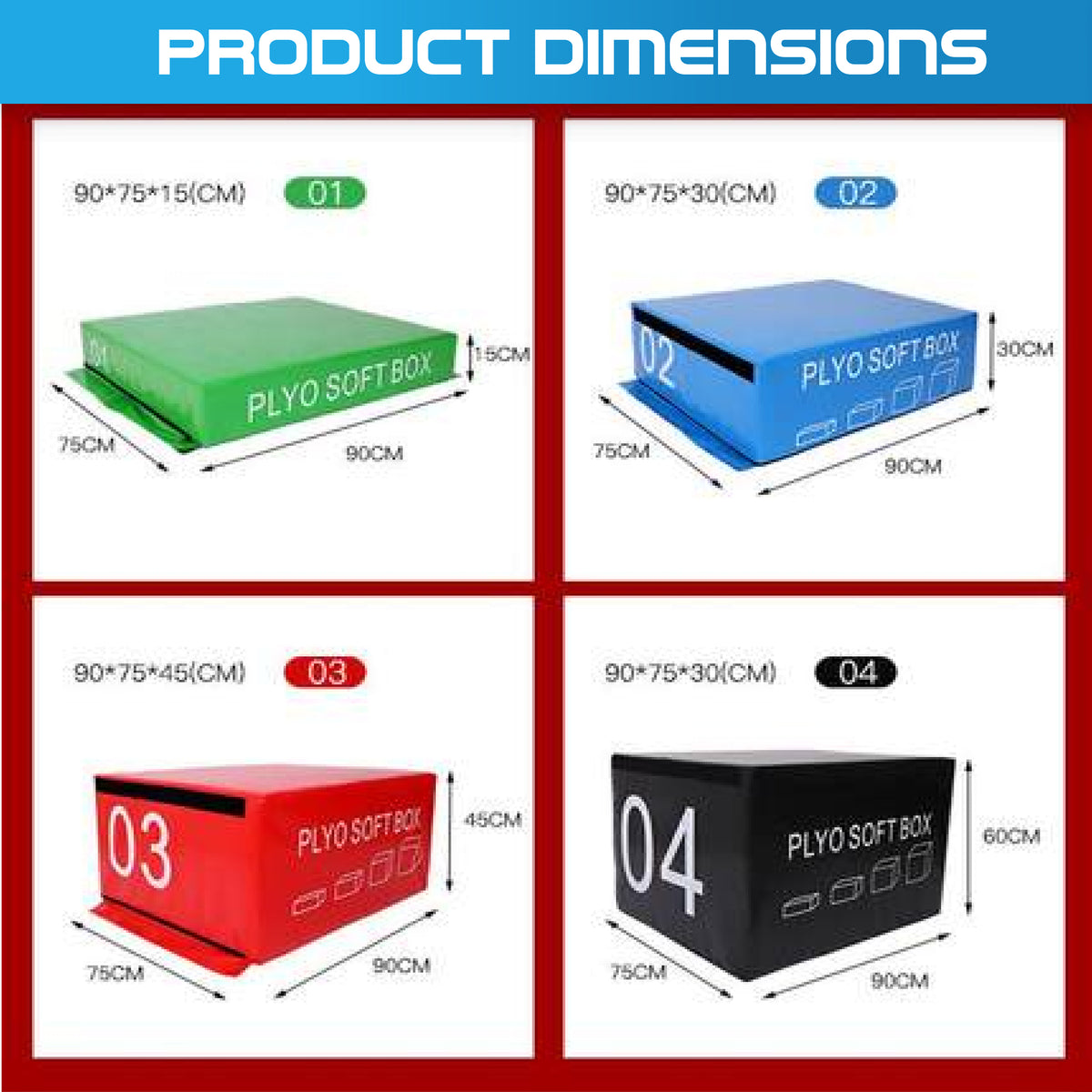 OLI JOY 4-Size Soft Plyometric Jump Box Set
