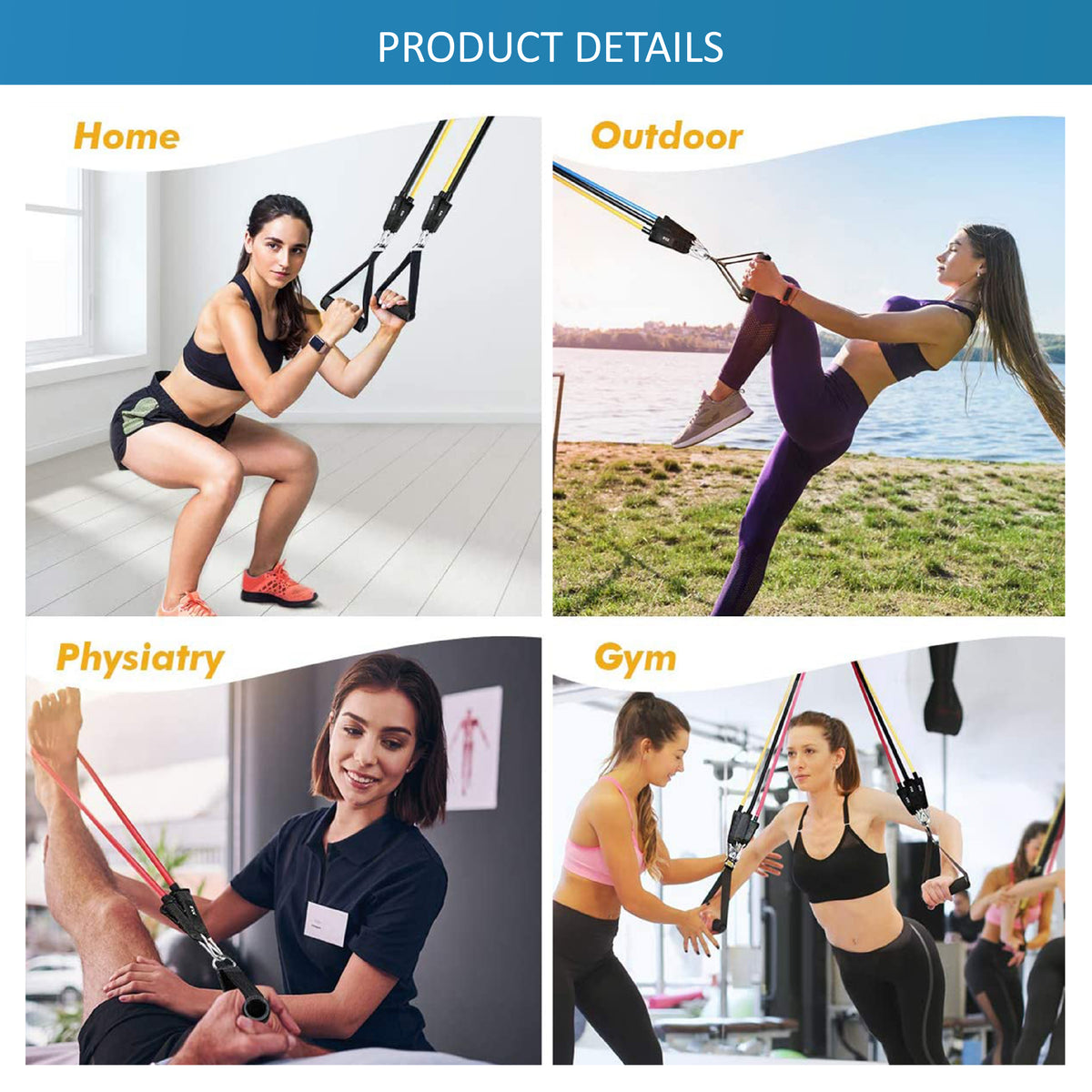 11PCS Resistance Bands Set for Home Gym – Workout Exercise Bands with Handles, Door Anchor & Ankle Straps
