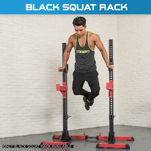 Squat Rack Bundle - 100kg Black Bumper Weight Plates & Barbell