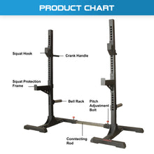 Load image into Gallery viewer, Pre Order Squat Rack Bundle - 100kg Black Bumper Weight Plates &amp; Barbell &amp; Bench
