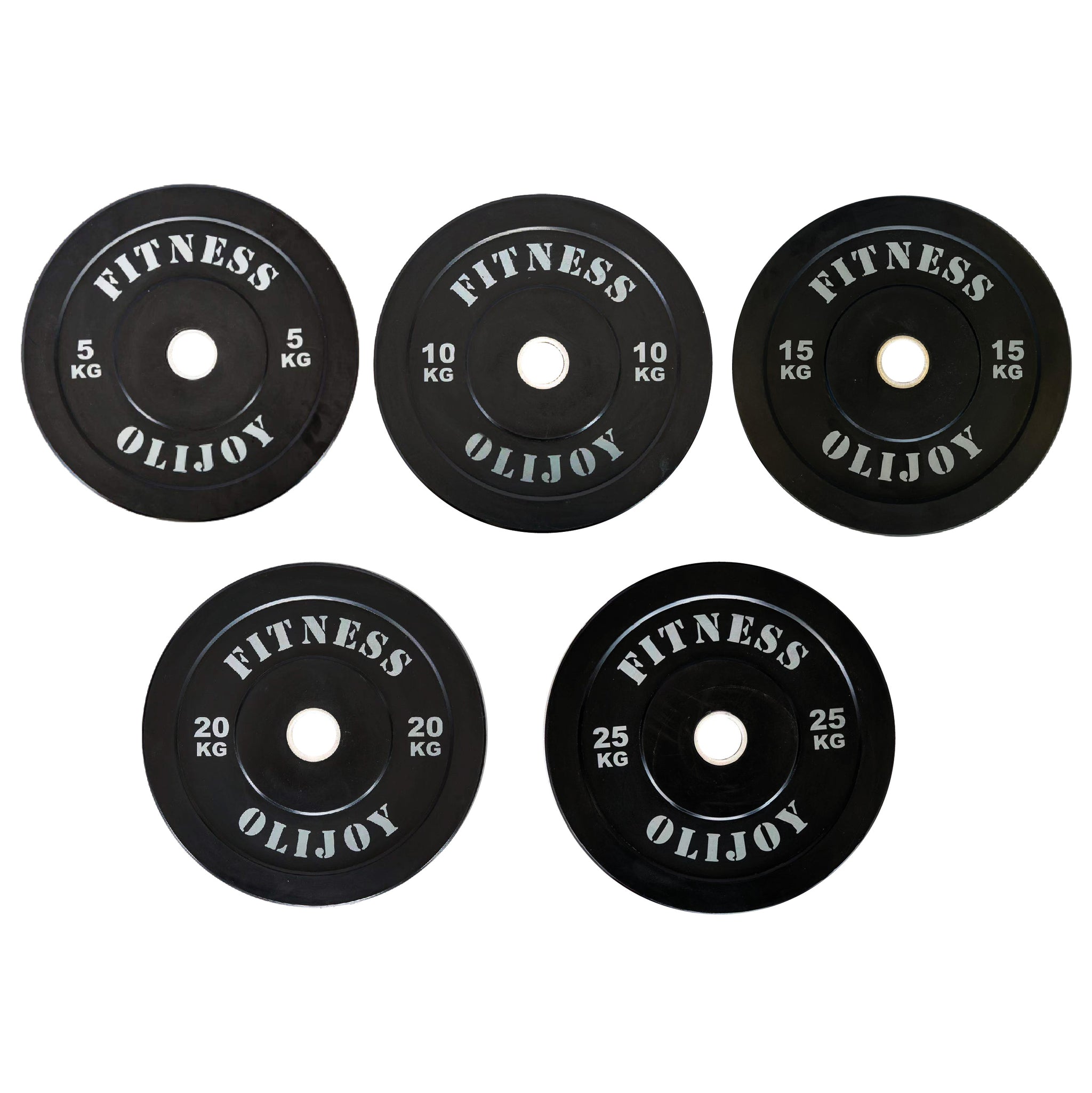 Olympic Rubber Bumper Plates (Black) 5/10/15/20/25kg - Oli Joy Sports 