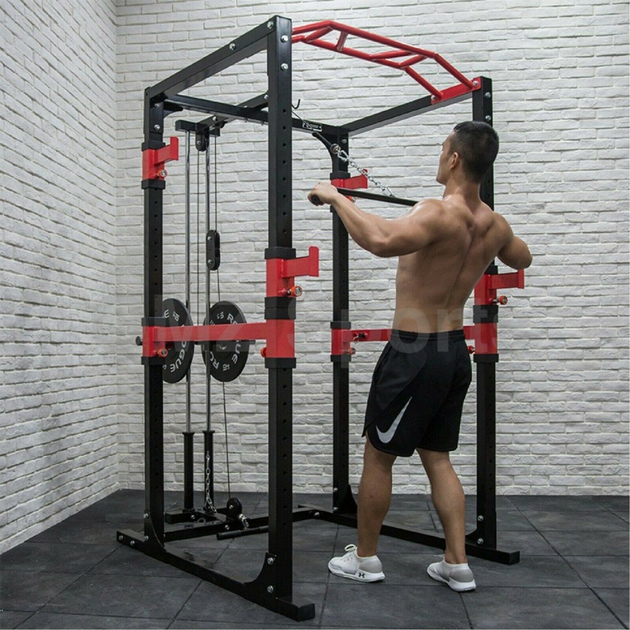 Power Rack Bundle - 100kg Rubber Weight Plates & Barbell - Oli Joy Sports 