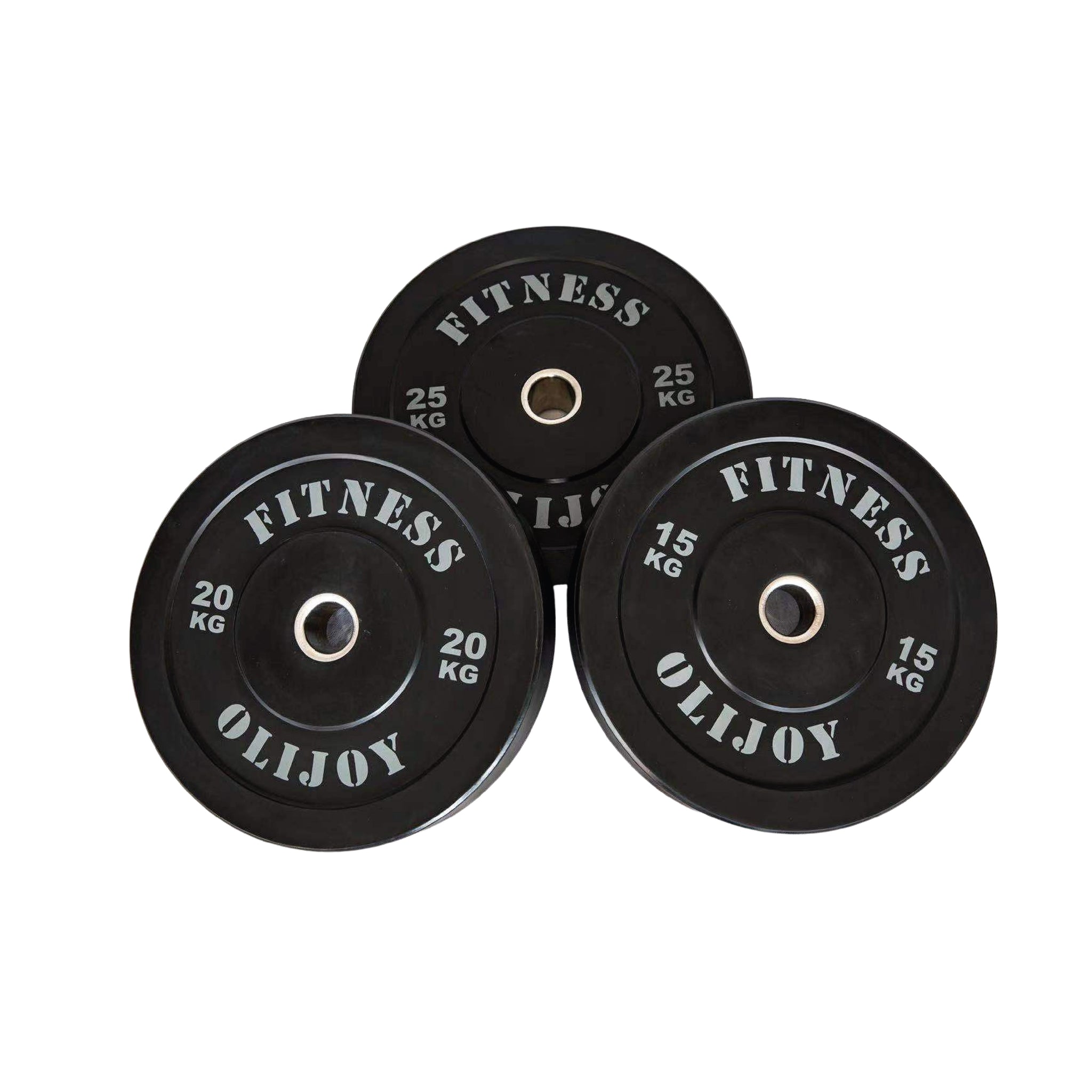 Olympic Rubber Bumper Plates (Black) 5/10/15/20/25kg - Oli Joy Sports 