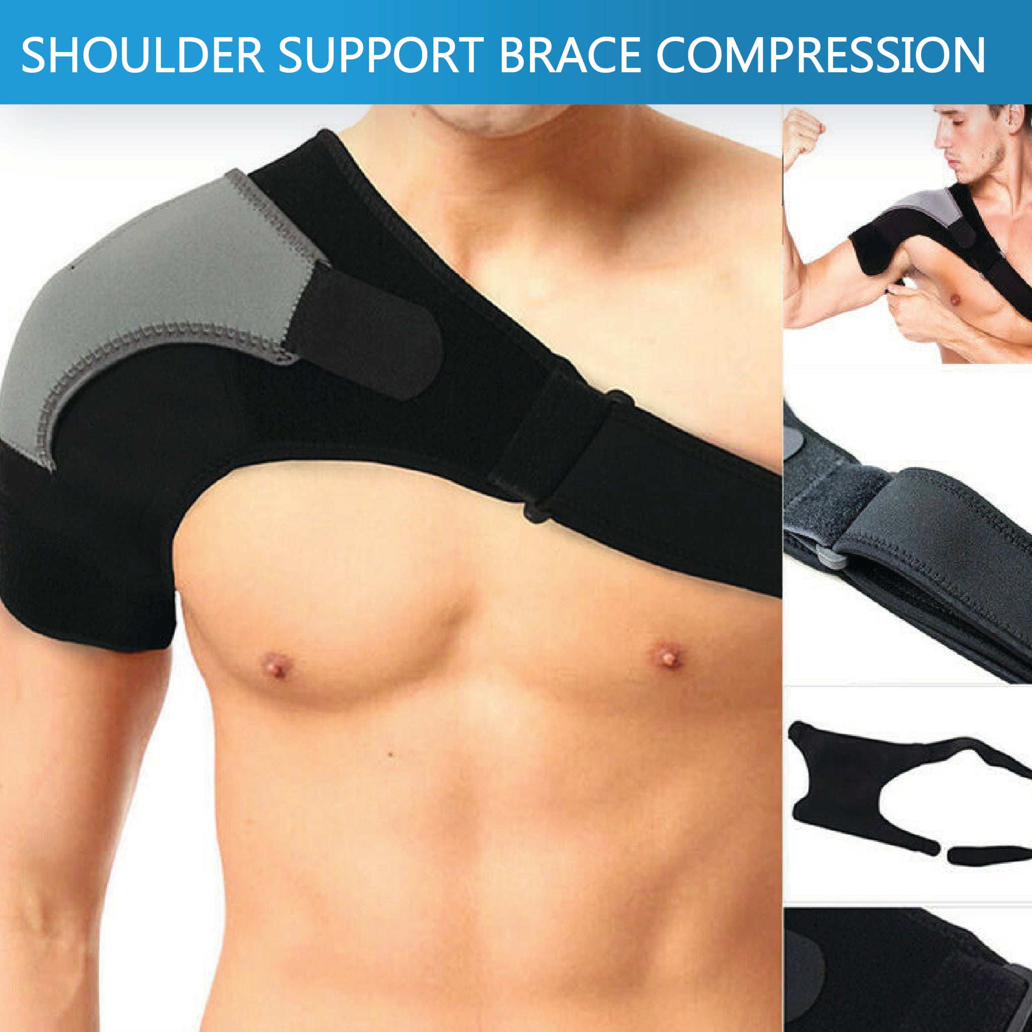 Adjustable Shoulder Support Brace Strap Heat Patch – Oli Joy Sports