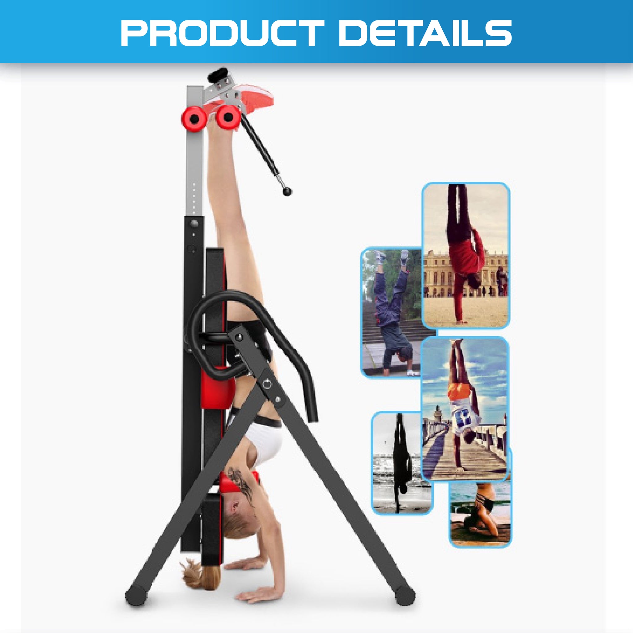 180°  Stretcher Sturdy Inversion Table Upside Down Machine - Oli Joy Sports 