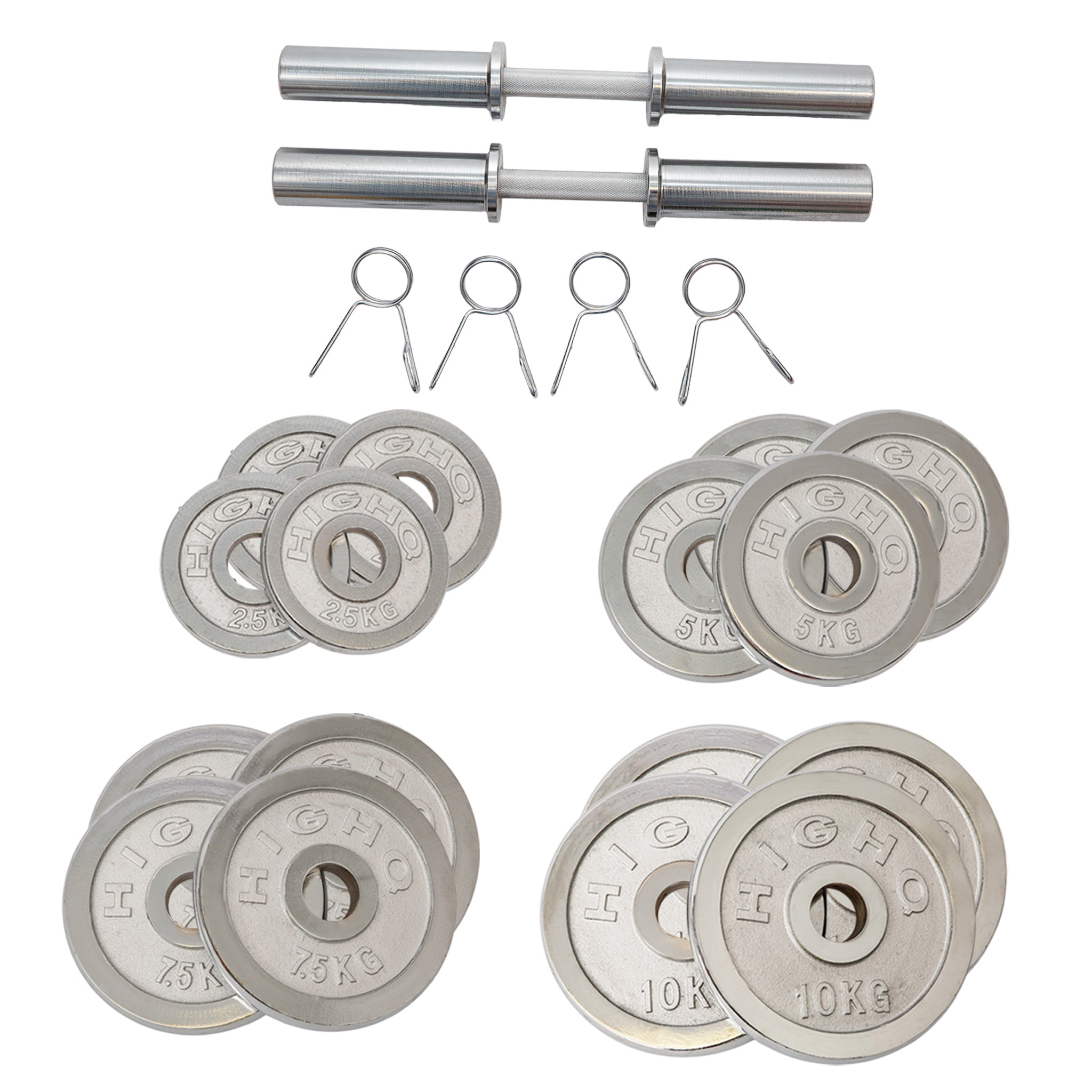 100kg Cast Iron Weight Plates Dumbbell Handles Bundle – Oli Joy