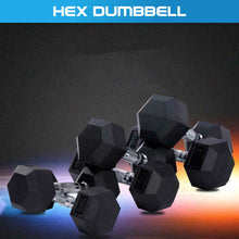 Load image into Gallery viewer, Rubber Hex Dumbbell (2.5kg-50kg/ 2.5kg increments)
