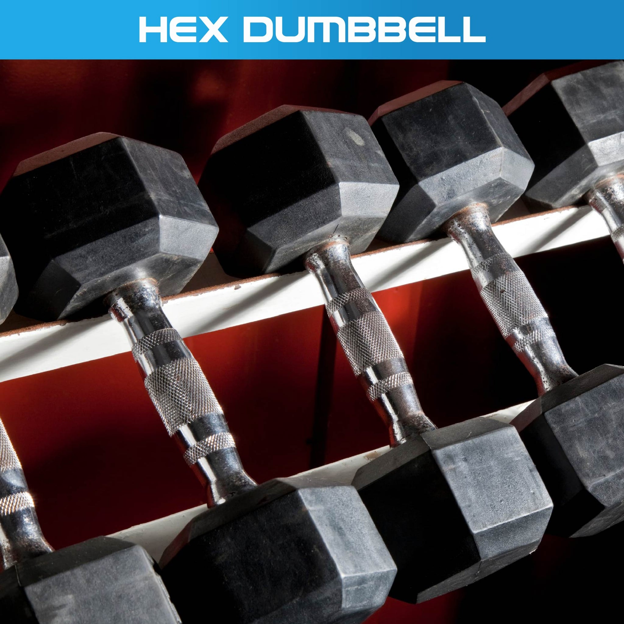 Rubber Hex Dumbbell (2.5kg-50kg/ 2.5kg increments) - Oli Joy Sports 
