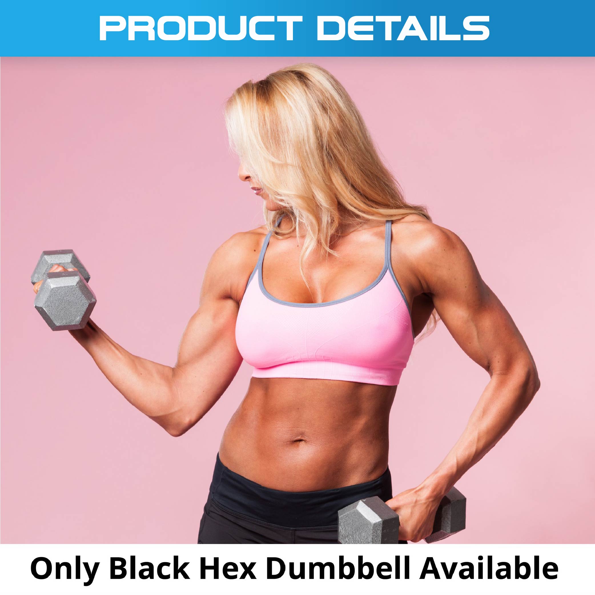 Rubber Hex Dumbbell (2.5kg-50kg/ 2.5kg increments) - Oli Joy Sports 