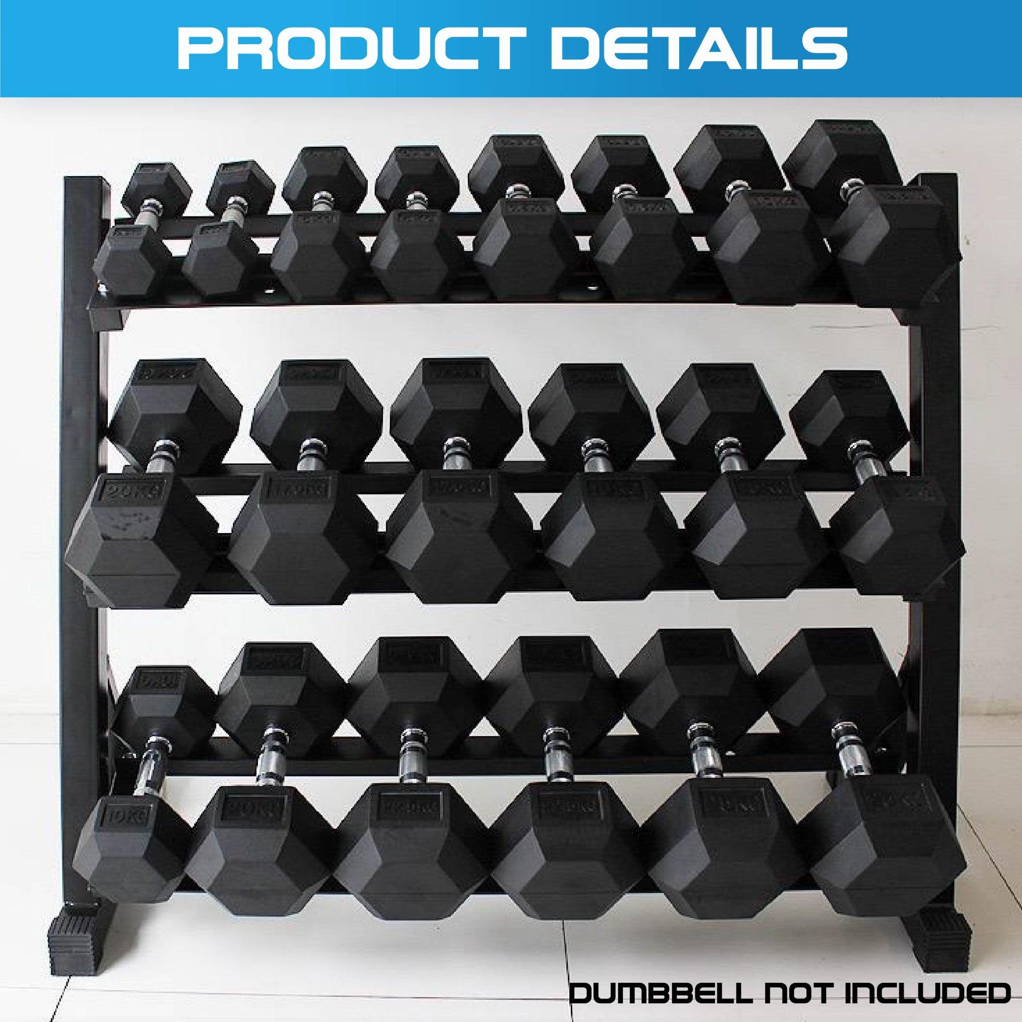 3 Layers Tiers Dumbbell Storage Rack Stand Adjustable Space - Oli Joy Sports 