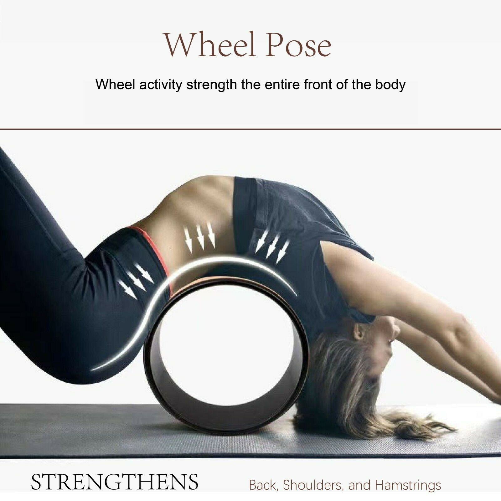 Yoga Wheel 37 × 20 cm Back Stretch Roll Natural Cork Pilates Wheel