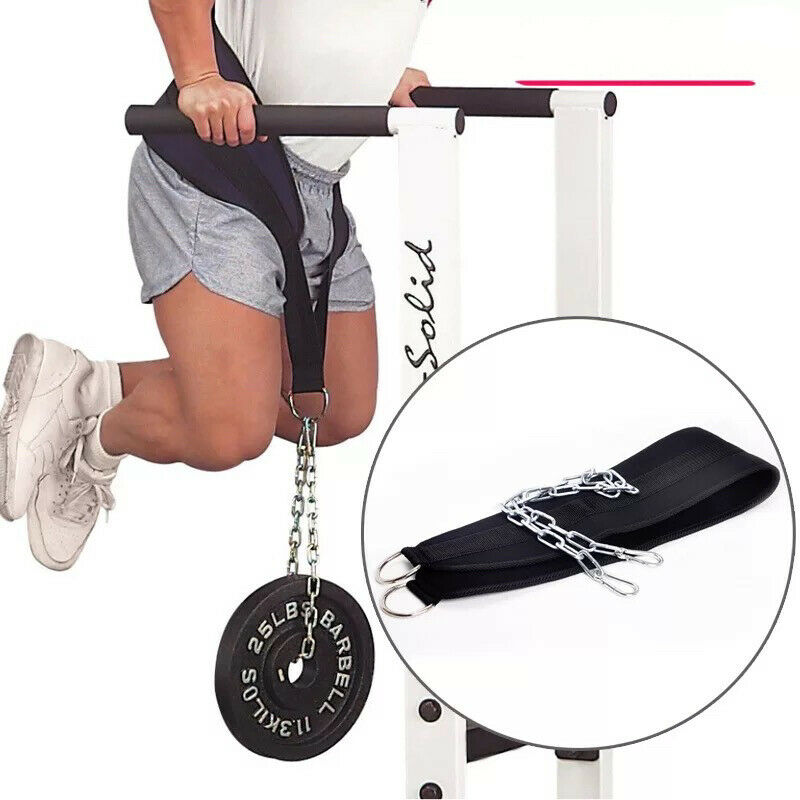 Dipping & Pull Up Weight Belt With Chain Gym Fitness back Support  Dip/Dips/Ups/*